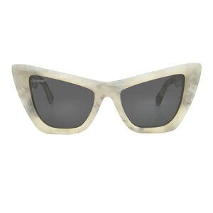 New Off-White Edvard Grey Cat Eye Ladies Sunglasses OERI045 0807 57 OERI045 0807